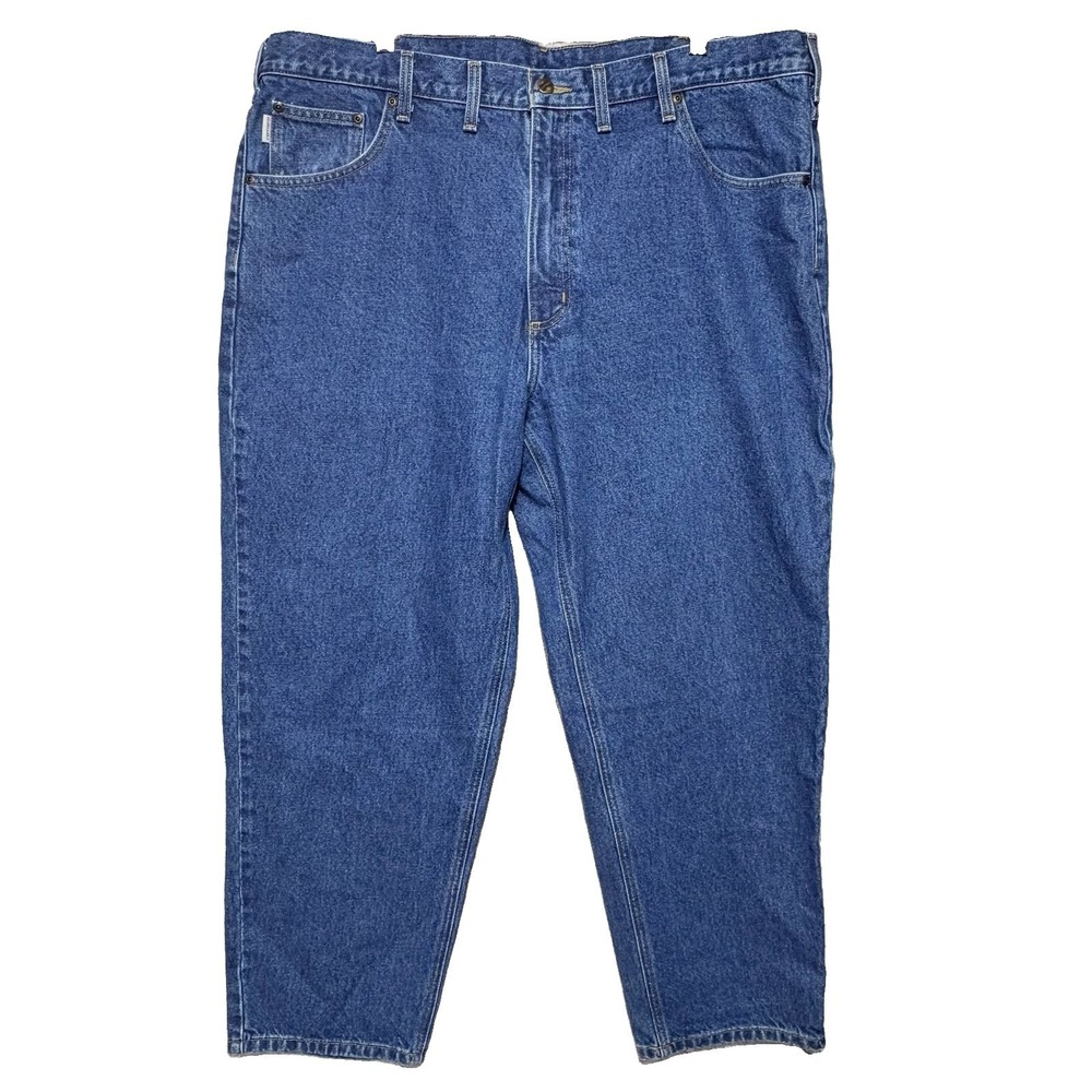Carhartt B17 Relaxed Jeans Mens 44x28 Blue Denim Straight Leg Workwear Cotton